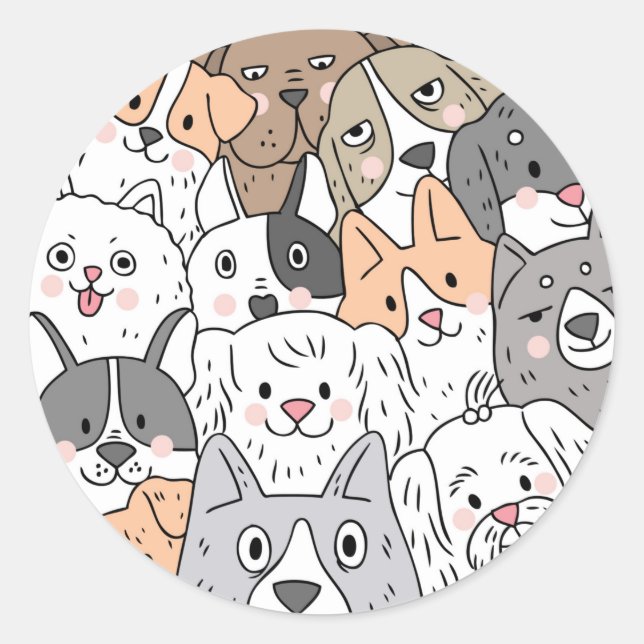 Dogs Looking at You Sticker (Front)