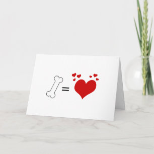 Dogs Love Bones - Valentines Day or Thank You Holiday Card