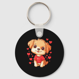 Dogs Lover Heart Girls Puppy Valentine’s Day Women Keychain