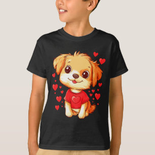 Dogs Lover Heart Girls Puppy Valentine S Day Women T-Shirt