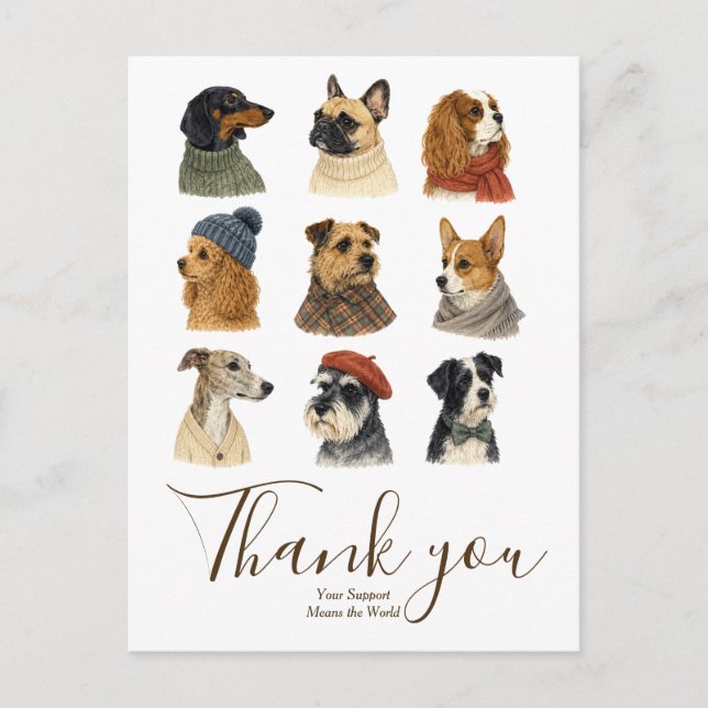  Dogs Lover Sweaters Cozy Postcard (Front)