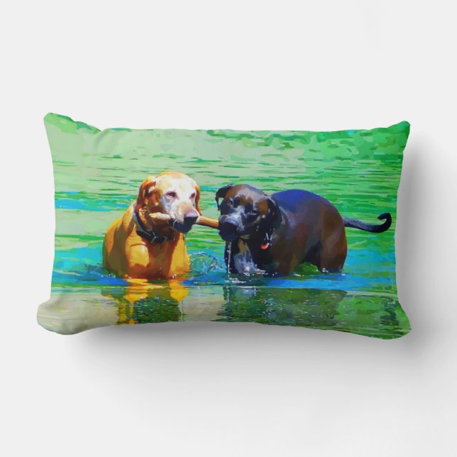 Dogs Lumbar Pillow (Front)