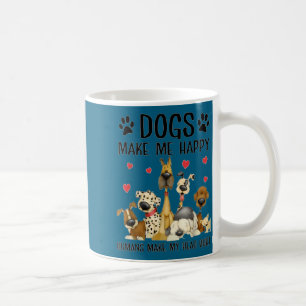 Dogs Make Me Happy Humans Make My Head Hurt Funny Coffee Mug
