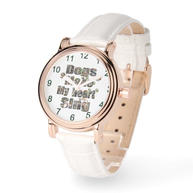 Dogs Make My Heart Sing Picture Logo, Watch (Angle)