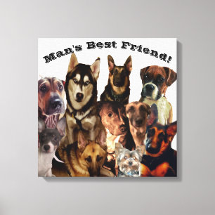 DOG'S MANS BEST FRIEND Stretched Canvas Print