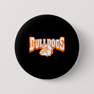 Dogs Mascot Back To School Team Spirit Orange 2 Inch Round Button
