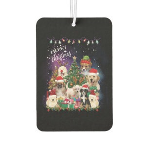 Dogs Merry Christmas Light Air Freshener