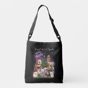 Dogs Merry Christmas Light Crossbody Bag