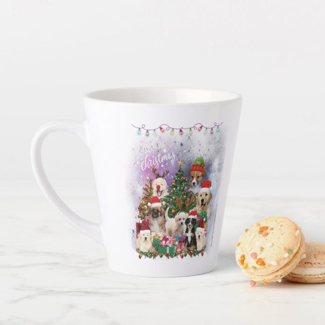dogs Merry christmas Light Latte Mug (In Situ)