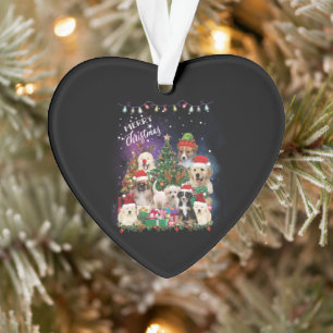 dogs Merry christmas Light Ornament
