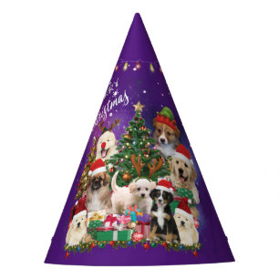 dogs Merry christmas Light Party Hat