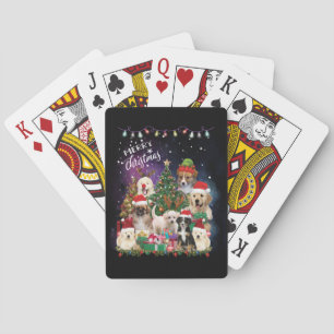 Dogs Merry Christmas Light Playing Cards