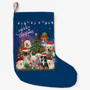 dogs Merry christmas Light Small Christmas Stocking