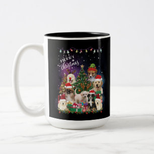 dogs Merry christmas Light Two-Tone Coffee Mug