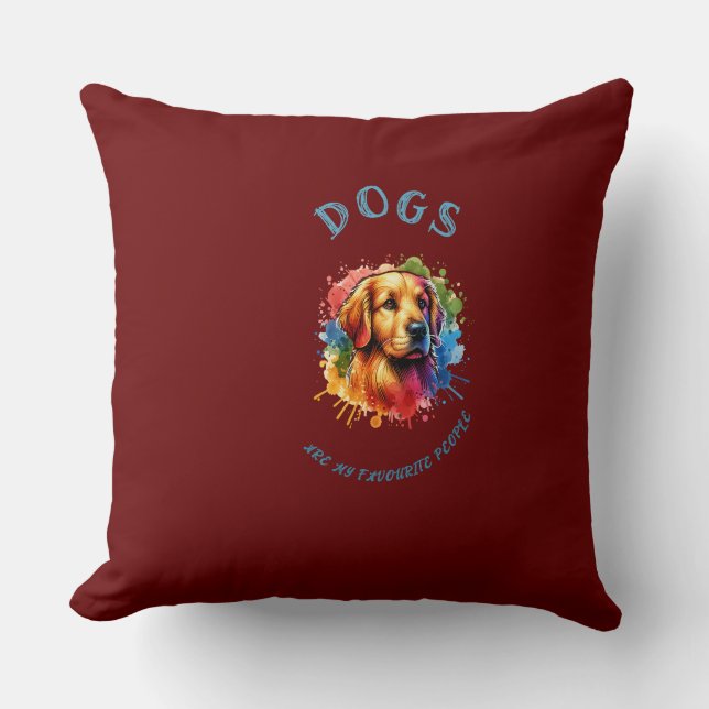 Dogs motif throw pillow (Front)