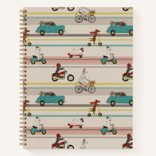 Dogs Moving in Vehicles Pattern Notebook
