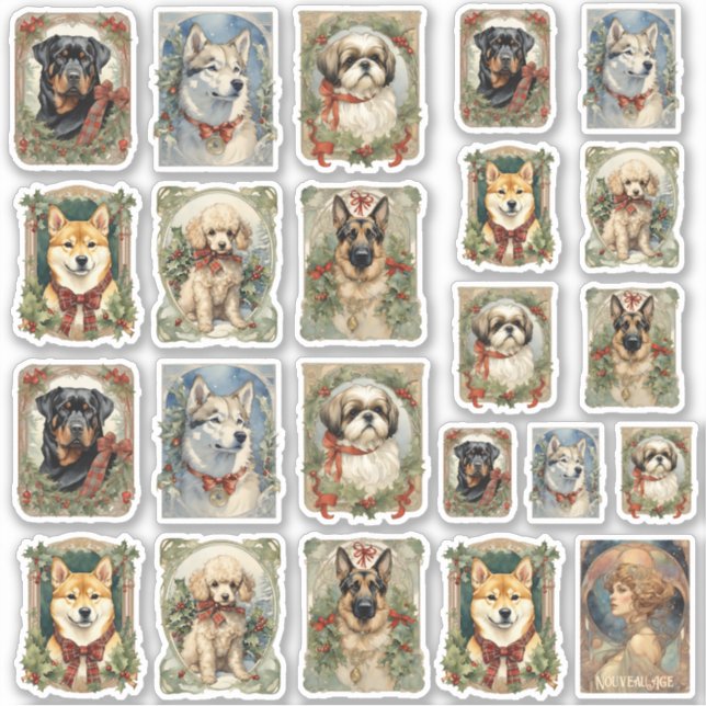 Dogs of Christmas Sticker Sheet A (Front)
