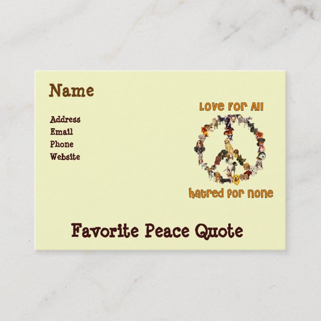 Dogs Of Peace Business Card (Front)