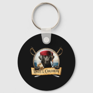 Dogs Of The Caribbean - Cute Black Labrador Pirate Keychain