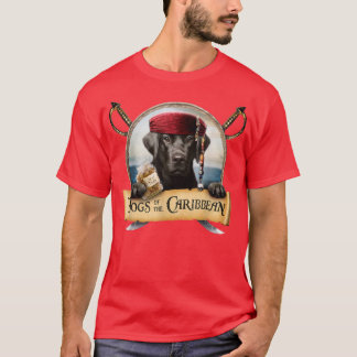 Dogs of the Caribbean Cute Black Labrador Pirate T-Shirt