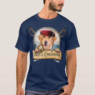 Dogs Of The Caribbean - Cute Golden Retriever Pira T-Shirt