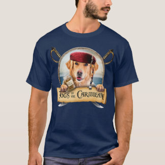 Dogs Of The Caribbean - Cute Golden Retriever Pira T-Shirt
