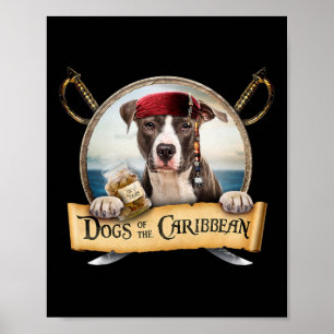 Dogs Of The Caribbean - Cute Staffordshire Terrier Poster