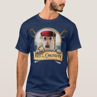 Dogs Of The Caribbean - Cute Yellow Labrador Pirat T-Shirt