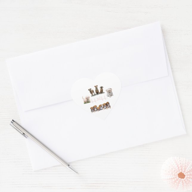 Dogs package, Funny Dogs package Heart Sticker (Envelope)