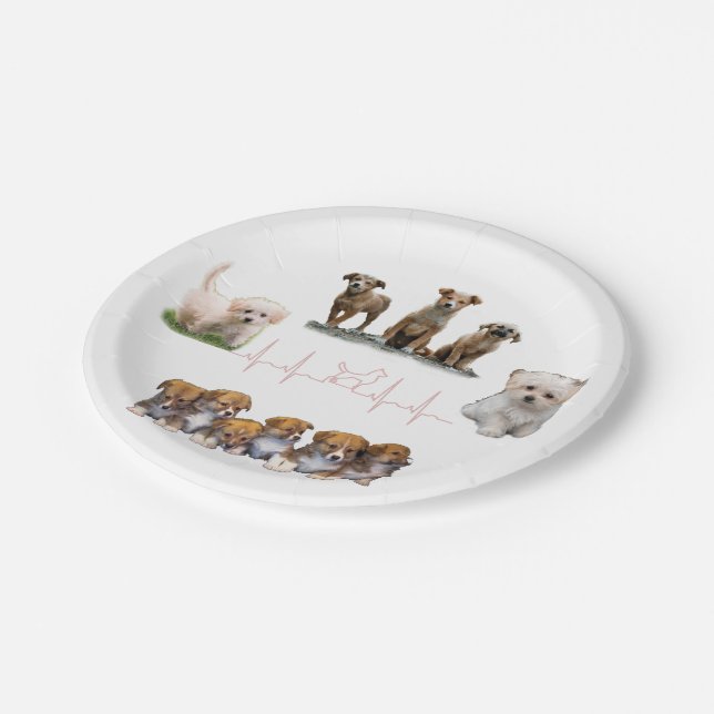 Dogs package, Funny Dogs package Paper Plate (Angled)