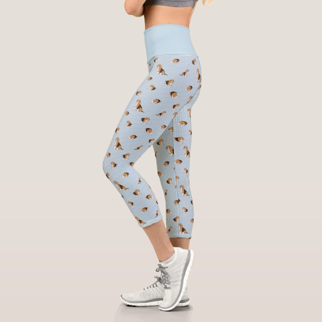 Dogs pattern capri leggings (Left)