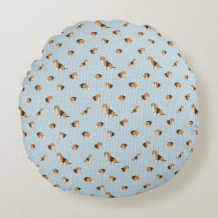 Dogs pattern round pillow