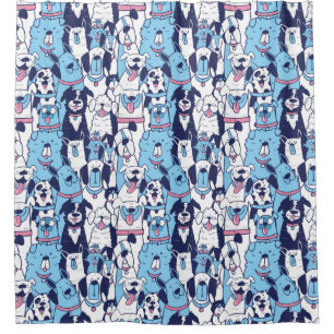 Dogs Pattern Shower Curtain