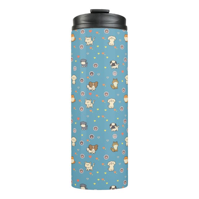 Dogs pattern thermal tumbler (Front)