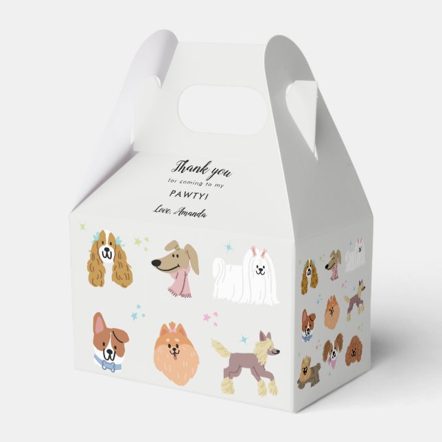 Dogs Pets Kids Birthday Party Favor Box (Front Side)