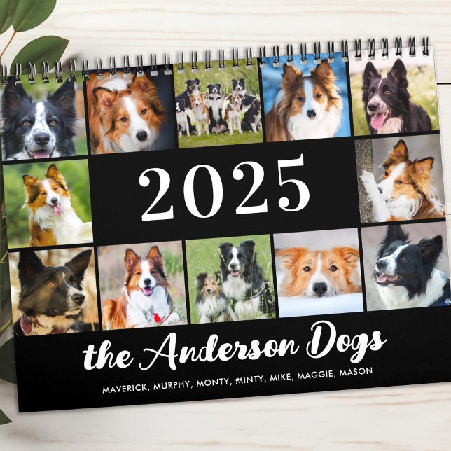 Dogs Photo Collage Personalized Modern 2026 Calendar (Creator Uploaded)