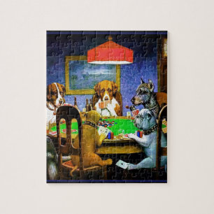 Dogs Playing a Game of Poker Jigsaw Puzzle