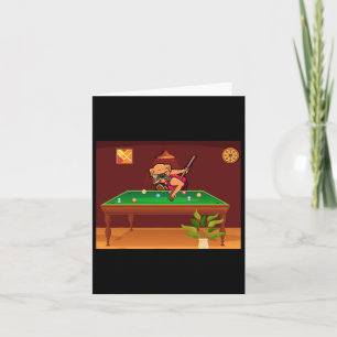 Dogs Playing Billiard Pool Billiards Player Dog Lo Card