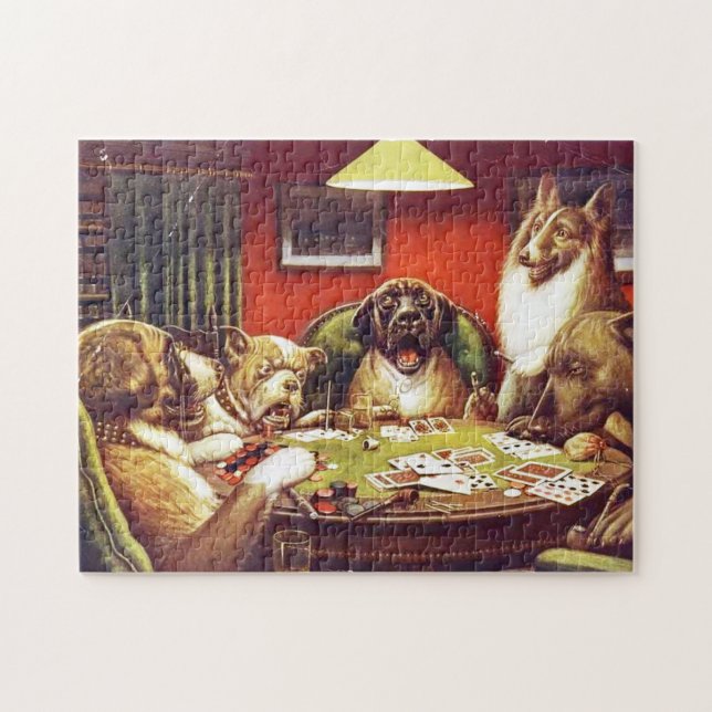 Dogs Playing Cards puzzle (Horizontal)