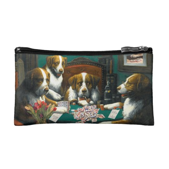 Dogs Playing Mah Jongg Cosmetic Bag