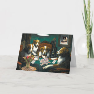 Dogs Playing Mah Jongg Notecard
