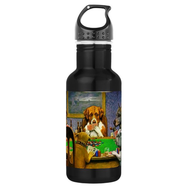 Dogs Playing Poker 532 Ml Water Bottle (Front)