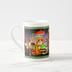Dogs Playing Poker A Friend In Need Bone China Mug