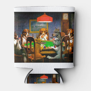 Dogs Playing Poker A Friend in Need Can Cooler
