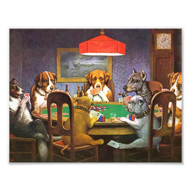 Dogs Playing Poker A Friend In Need Photo Print (Front)