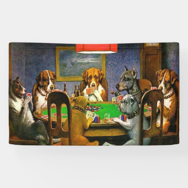 Dogs Playing Poker Banner (Horizontal)