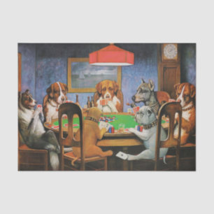 Dogs Playing Poker by C.M. Coolidge Tissue Paper