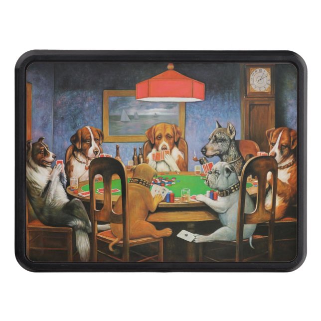 Dogs Playing Poker by C.M. Coolidge Trailer Hitch Cover (Front)