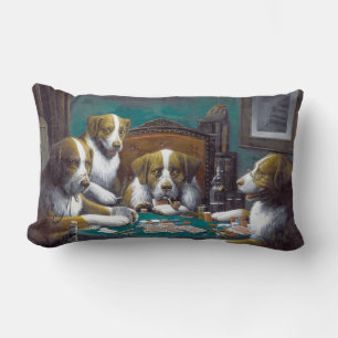 Dogs Playing Poker Cassius Marcellus Coolidge 1894 Lumbar Pillow