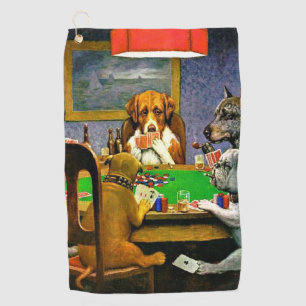 Dogs Playing Poker Golf Towel